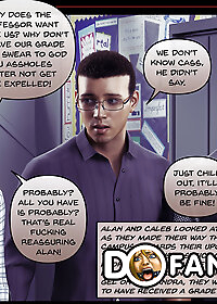 Cassandra is bound and relentlessly used by the professor and his students in a harsh office session pic 2