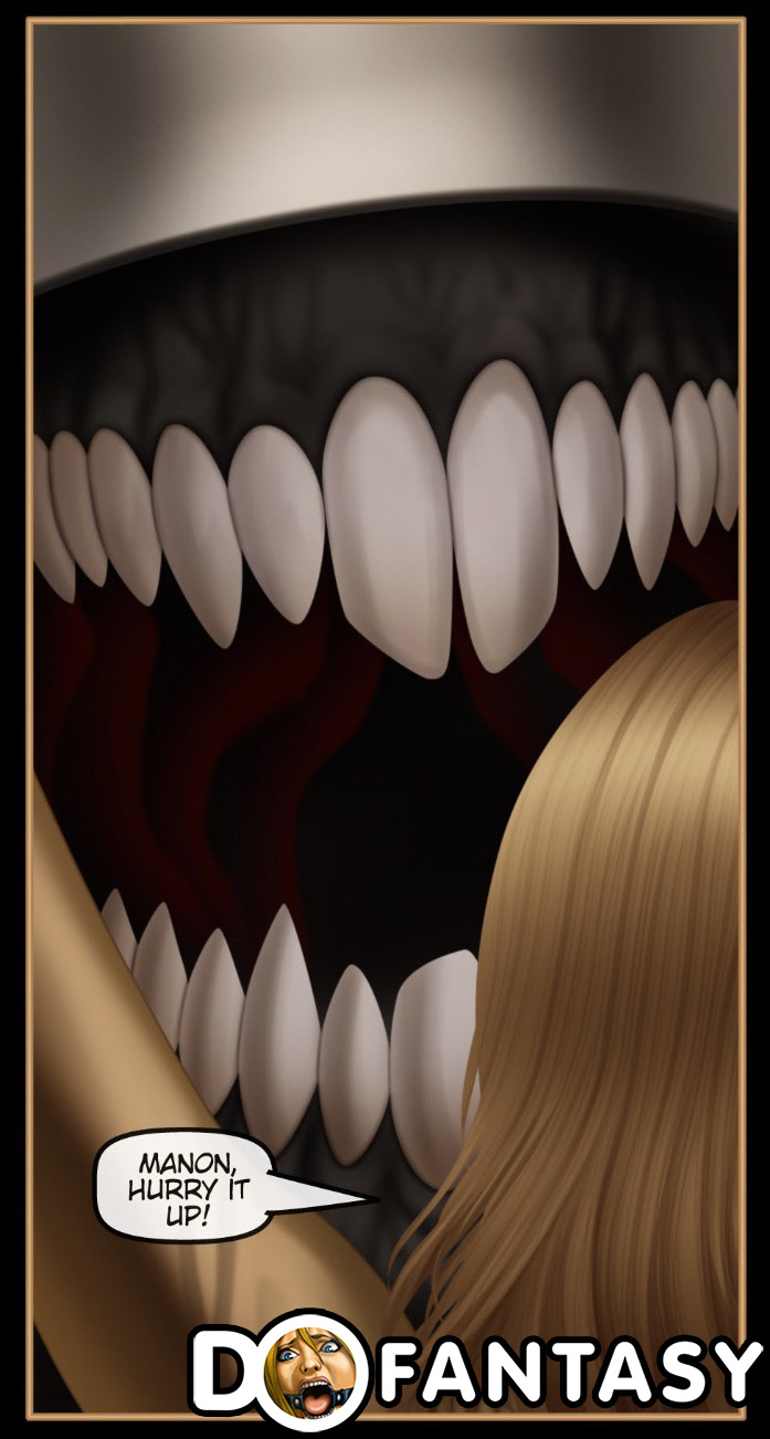 Commander Manon and her crew are helplessly restrained and invaded by cold steel tentacles that deliver relentless pleasure and control
